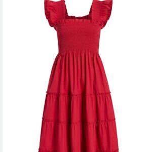 The Ellie Nap Dress Victorian Red Cotton - Small